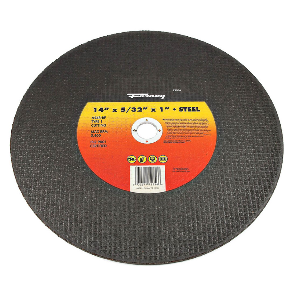 Forney Industries Cutting Wheel, Metal, Type 1, 14 in x 5/32 in x 1 in