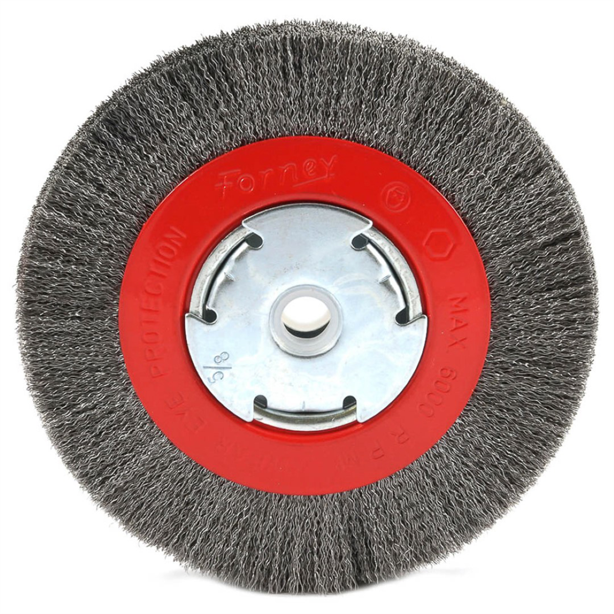 Forney Industries Wire Wheel Crimped, 6 In X .008 In X 1/2 In - 5/8 In Arbor