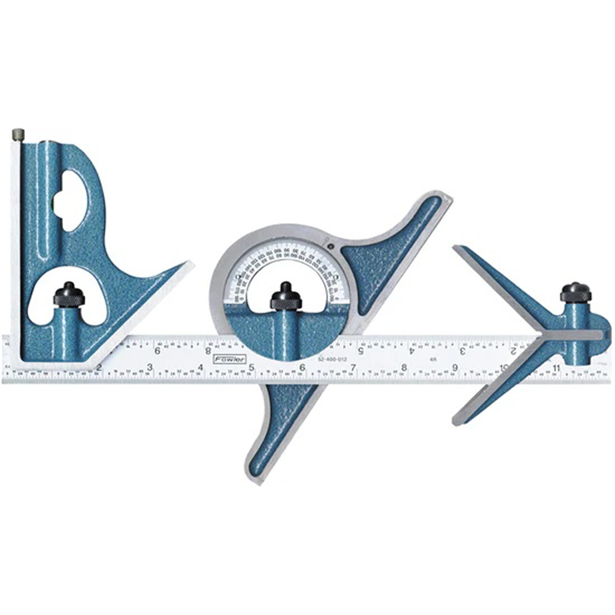 Fowler Square Protractor and Center Head with 12" Blade