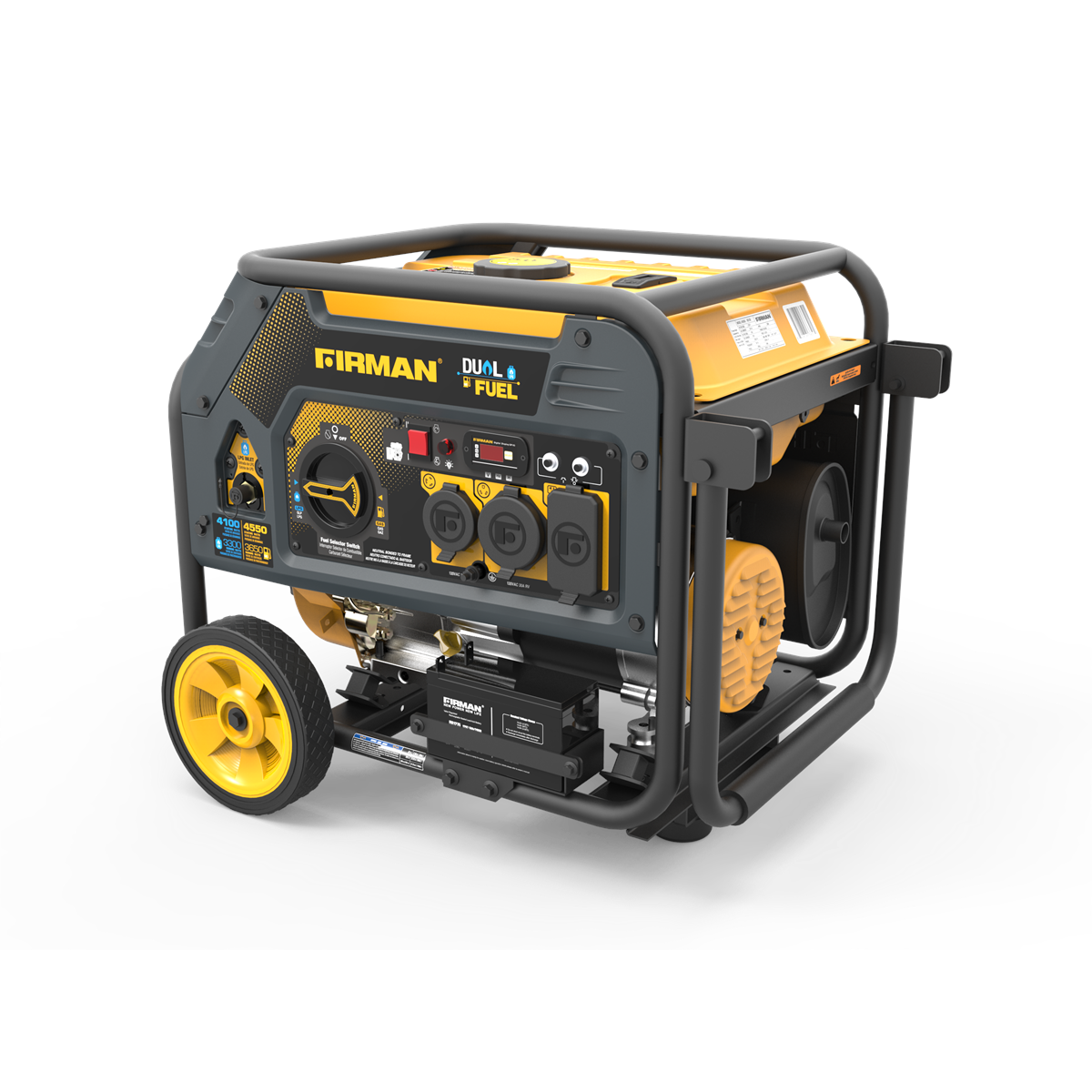 Firman  Dual Fuel 4550/3650W Electric Start Gas or Propane Powered Portable Generator with Wheel Kit
