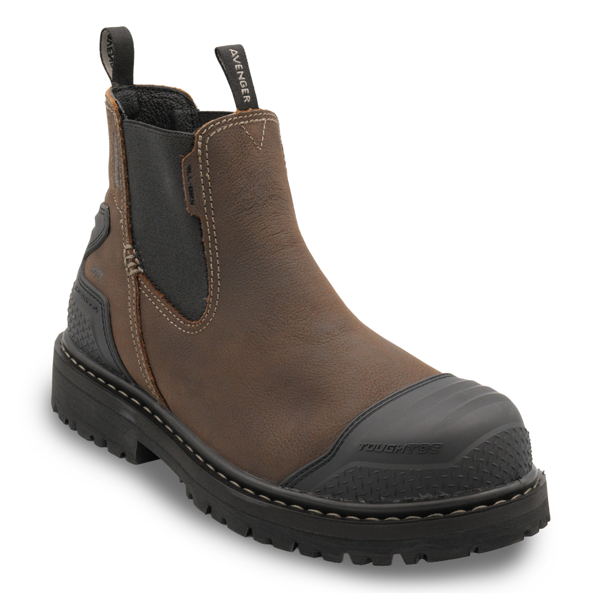 Avenger Work Boots Hammer Max Chelsea - Men's - Cn|eh|pr|wp|hr|sr|sf|b&w - Brown - Size: 15 - D - (regular)