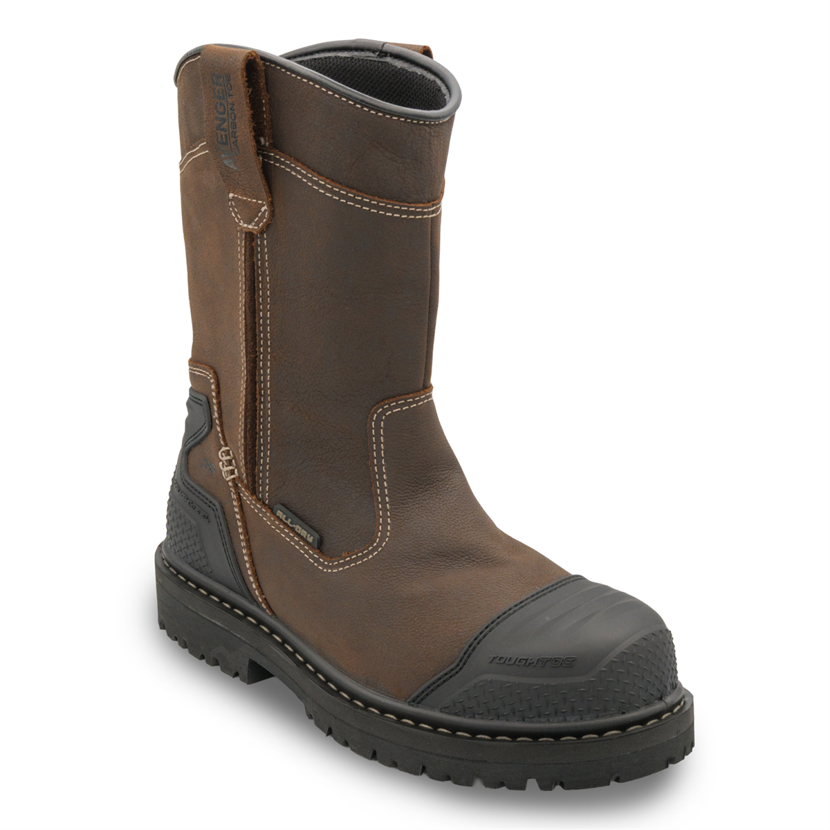 Avenger Work Boots Hammer Max Wellington - Men's - Cn|eh|pr|wp|hr|sr|sf|b&w - Brown - Size: 7 - Ee - (extra Wide)