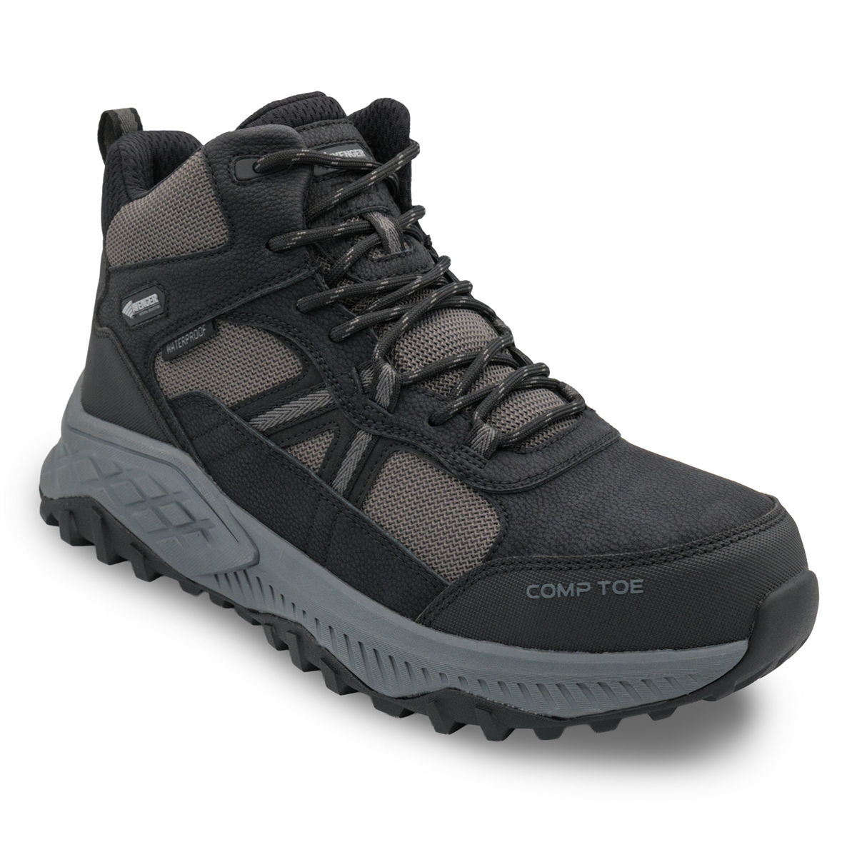 Avenger Work Boots Summit Trail Mid - Men's - CT|EH|PR|WP|SR|SF - Black / Grey - Size: 9 - EE - (Extra Wide)