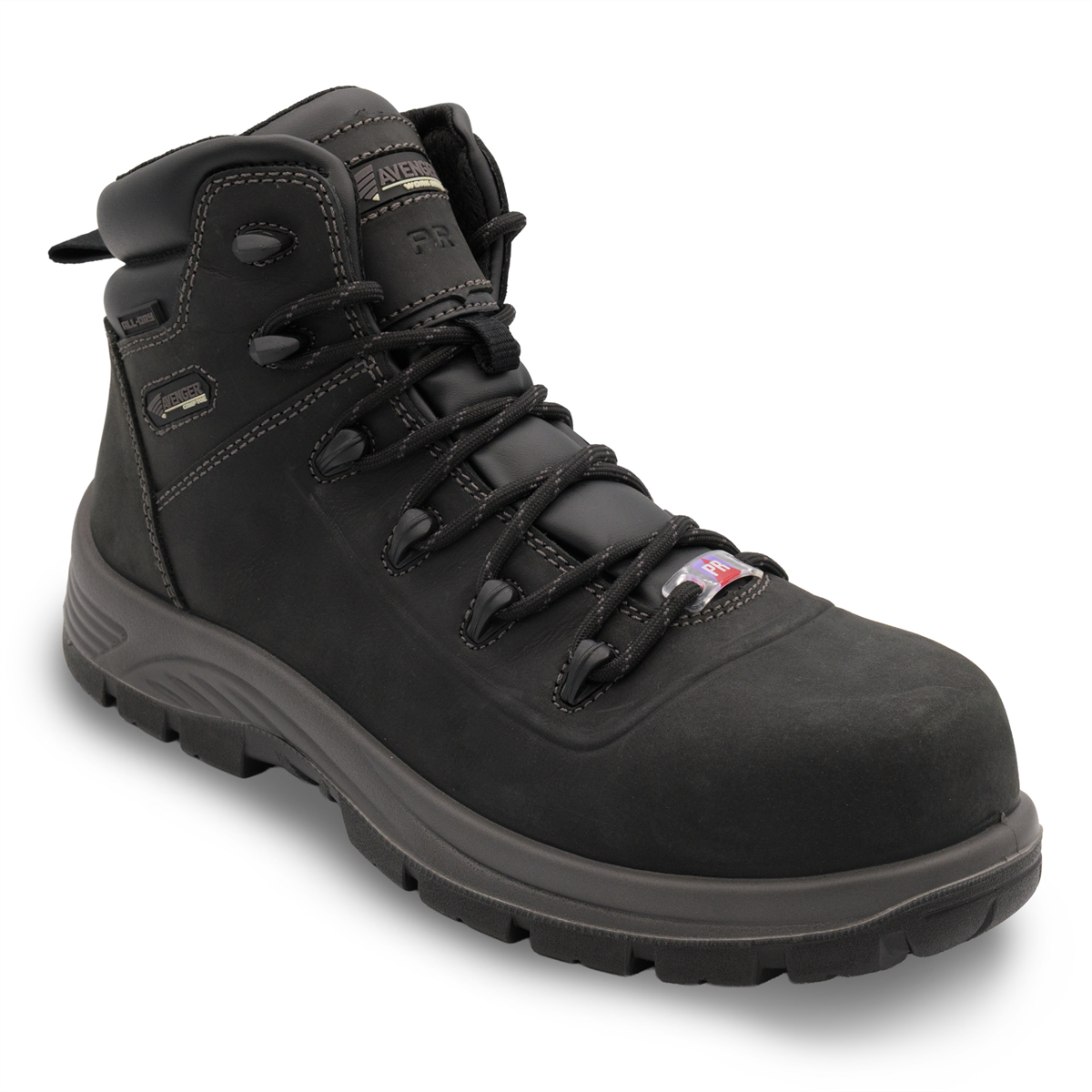 Avenger Work Boots Framer Max Mid - Men's - Ct|eh|pr|wp|sr|sf|b&w - Black - Size: 8 - D - (regular)