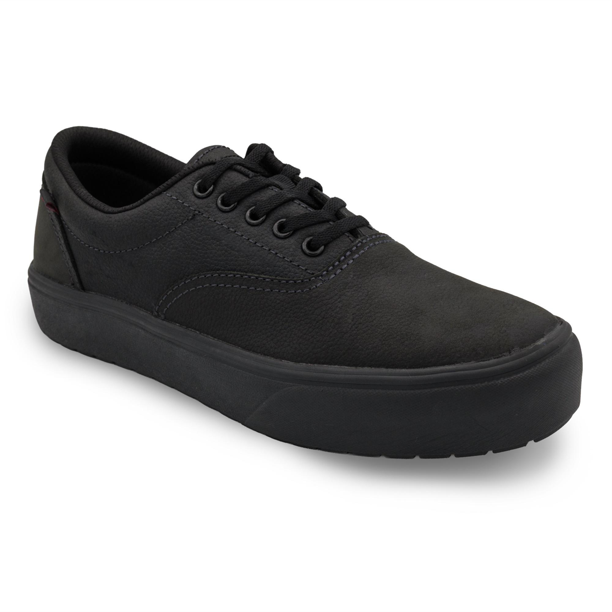 Airwalk Cruz Leather Soft Toe - Men's - Sft|eh|sr|sf - Triple Black - Size: 9 - Ee - (extra Wide)