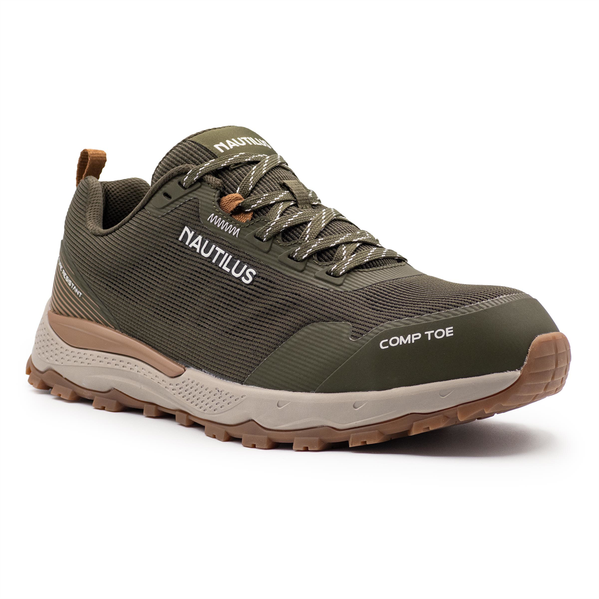Nautilus Safety Footwear Trillium - Men's - CT|EH|SR|PR - Olive/Gum - Size: 9.5 - 2E - (Extra Wide)