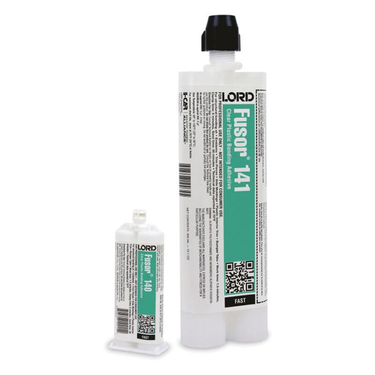 Fusor 140 Fast Sandable Bonding Adhesive, 1.7 oz Cartridge, Paste, Clear, 2K Component, 30 min at 70 deg F Curing