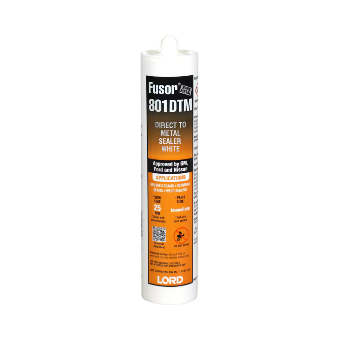 Fusor 801DTM DTM Sealer, 10 oz Cartridge, White, Paste, 72 hr Curing