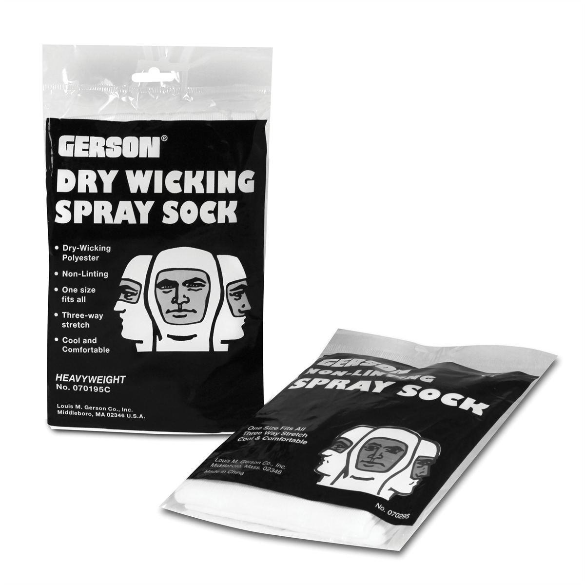 Gerson Co. 070195C Heavyweight Spray Socks, 18 in, 450 gsm Fabric, White