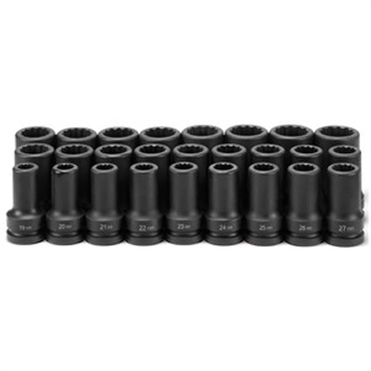 Grey Pneumatic 1" Drive 26 Piece Deep Metric Set 19mm to 44mm - 12 Point