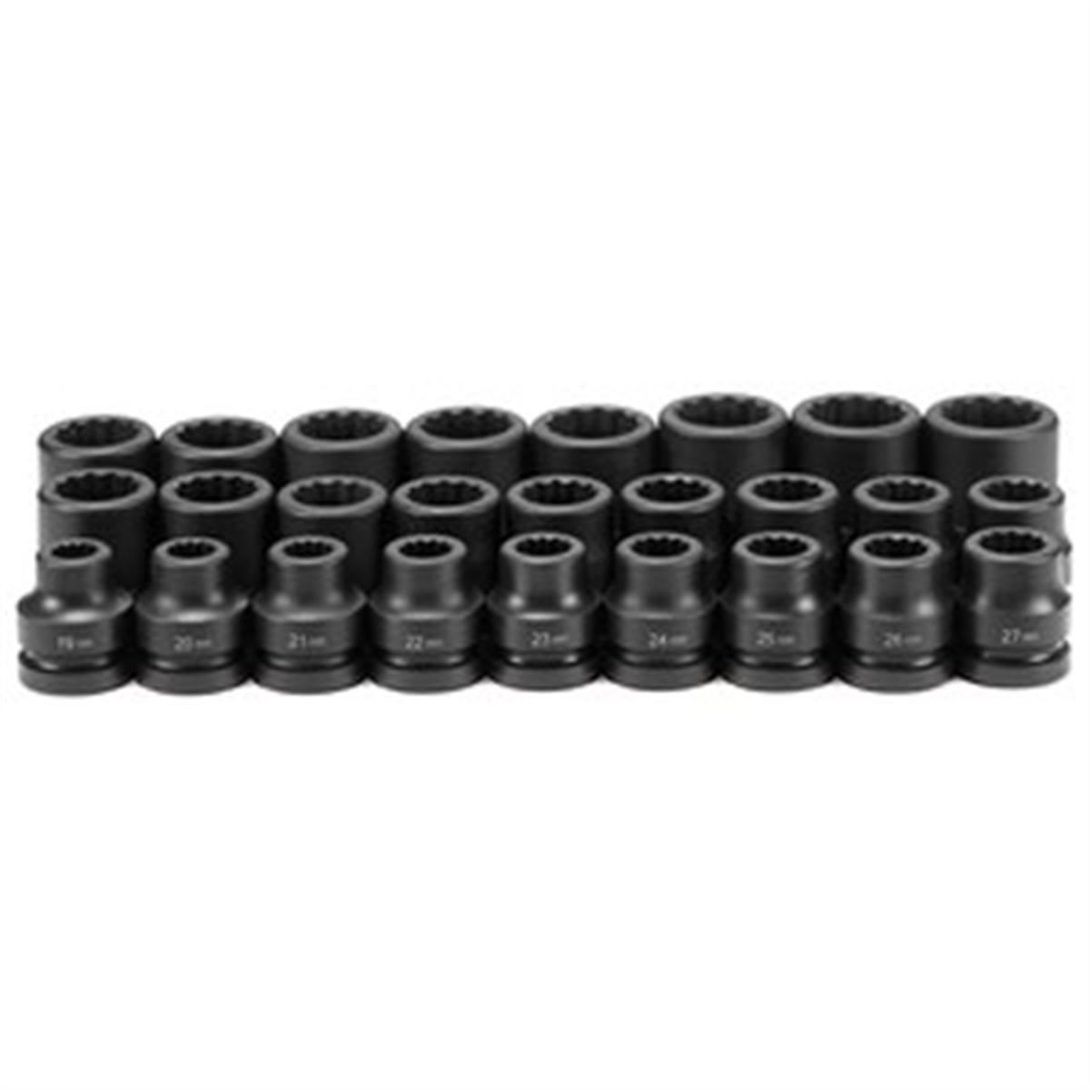 Grey Pneumatic 1" Drive 26 Piece Metric Set 19mm to 44mm - 12 Point