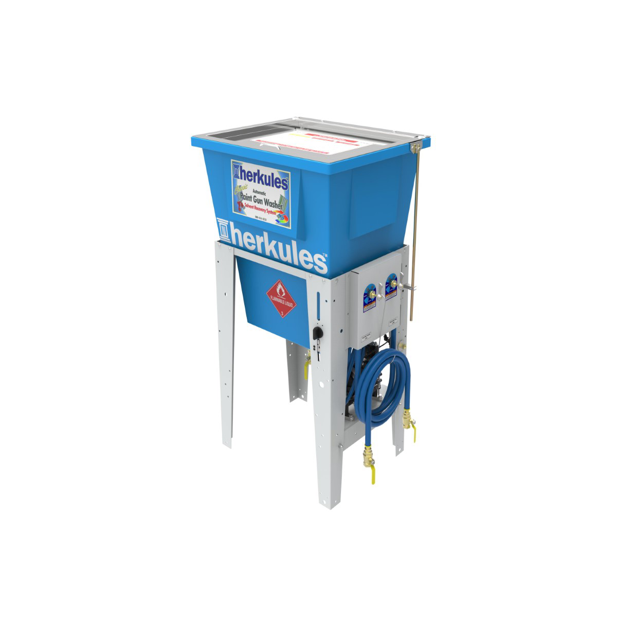 Herkules Equipment G205 - Automatic 2 Gun, 2 Cup Paint Gun Washer w/ Built-In Solvent Transfer System
