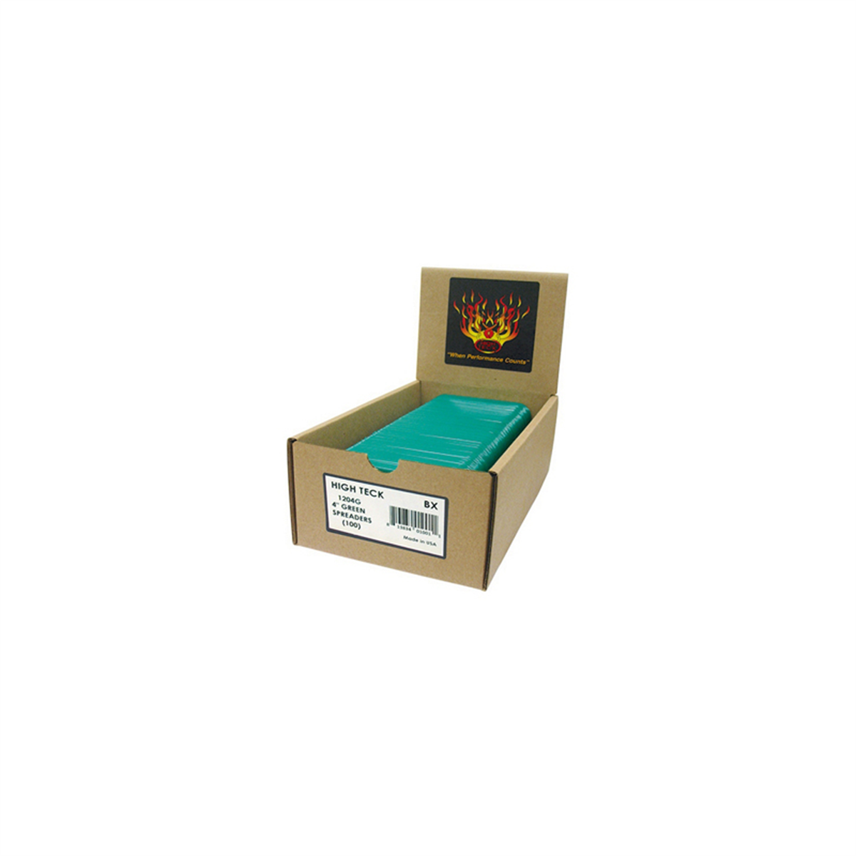 High Teck Products 1204G Spreader, 4 in W, Plastic, Green, Tapered Edge