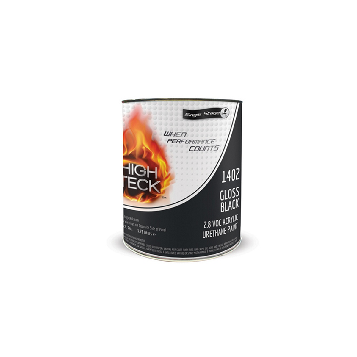 High Teck Products 1402-1 Series 1400 Acrylic Urethane Factory Pack 2K Single Stage Paint, 1 gal, Black