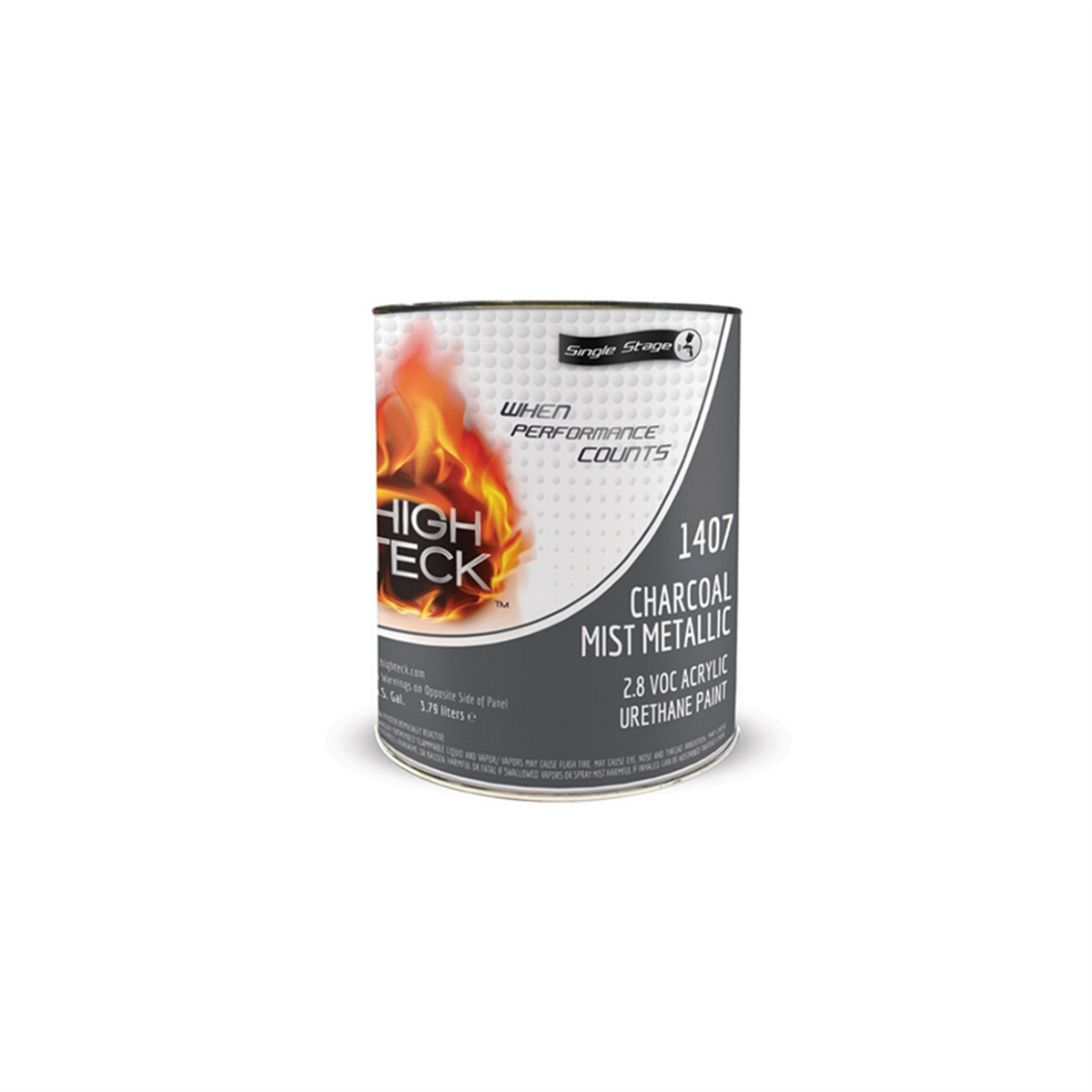 High Teck Products 1407-1 Series 1400 Acrylic Urethane Factory Pack 2K Single Stage Paint, 1 gal, Charcoal Mist Metallic