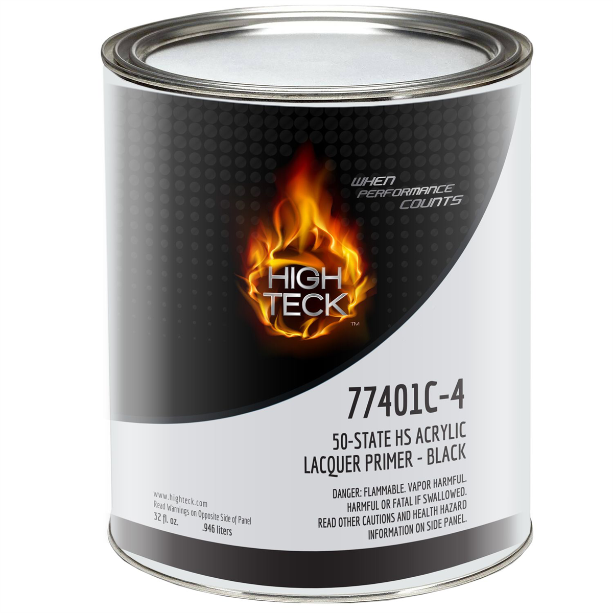 High Teck Products 77401c-4 50 State High Solids Acrylic Lacquer Primer-black-qt