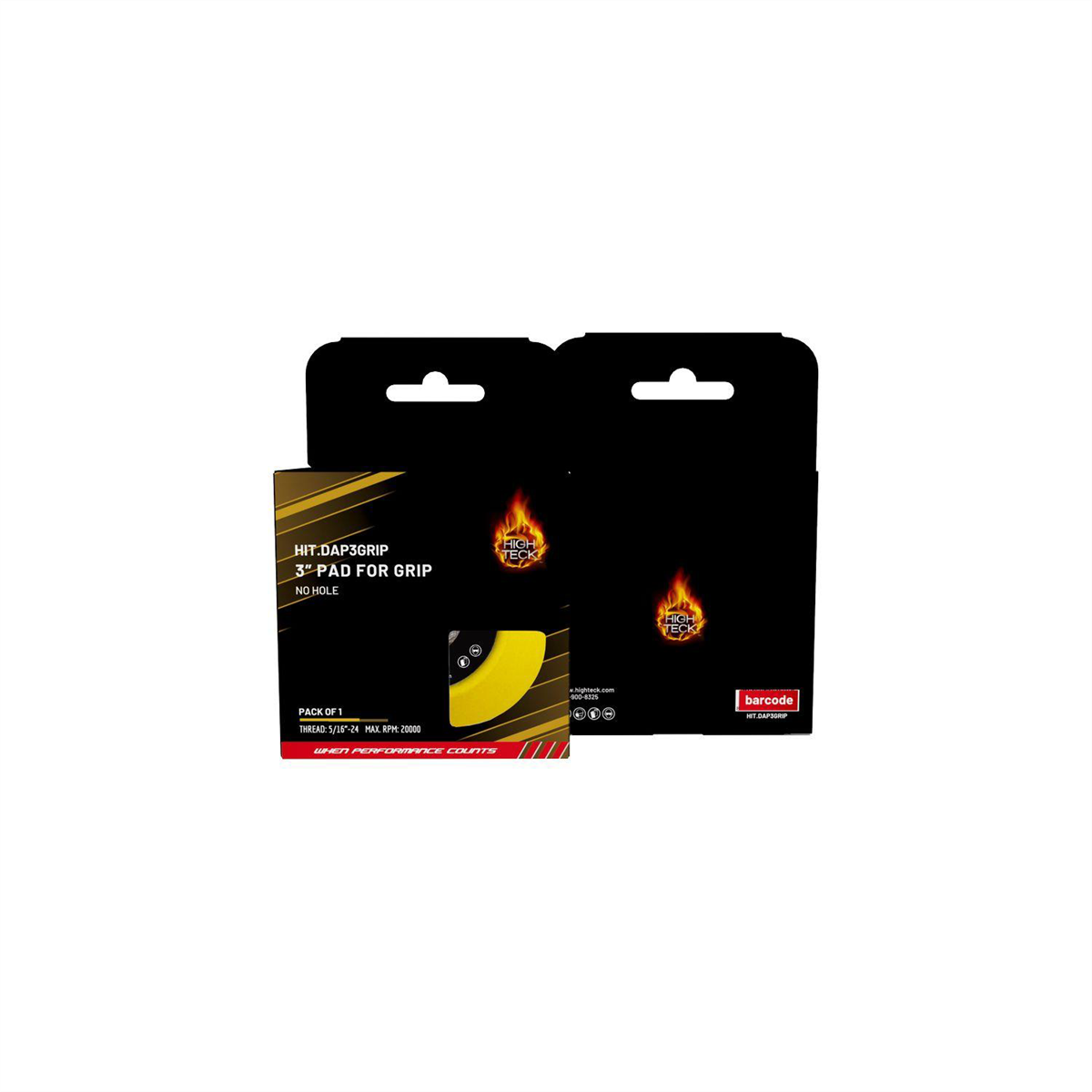 High Teck Products 3" NO-HOLE BACK UP PAD FOR GRIP DISC WITH THREAD 5/16"-25