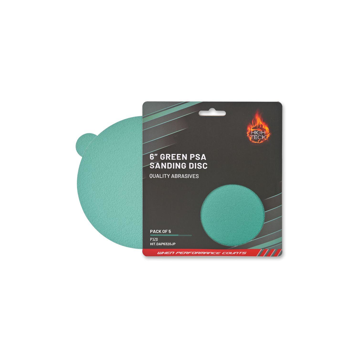High Teck Products (5 pcs pack) 6" GREEN PSA Sanding Disc 80 Grit