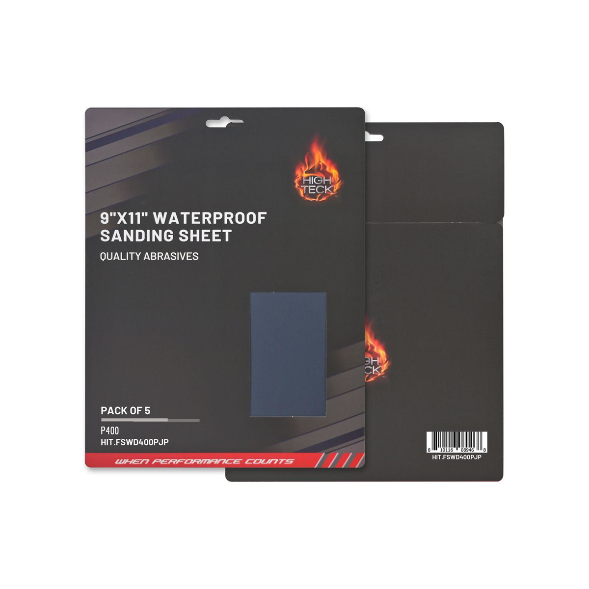 High Teck Products (5 pcs pack) 9"X11" WATERPROOF SANDING SHEET P400