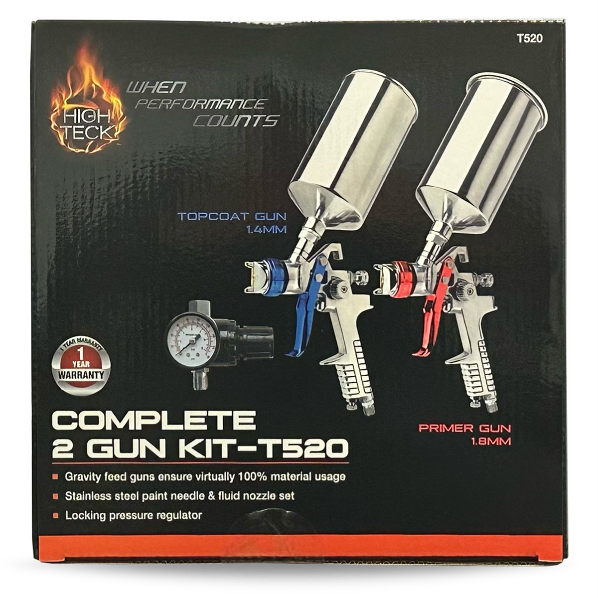 High Teck Products High Teck T520 Performance Series 2-Gun HVLP Primer and Top Coat Set