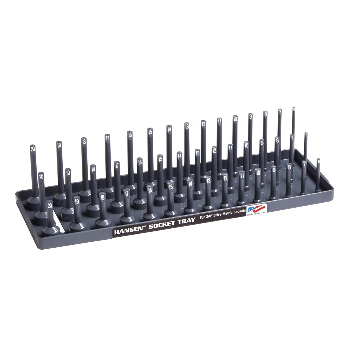 Hansen Global 3/8" DR. Metric 3-Row Soc Tray
