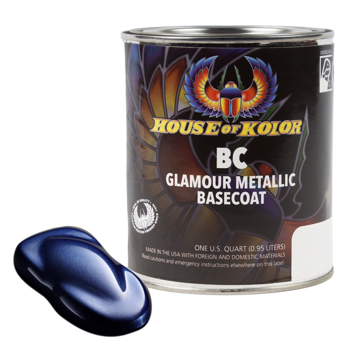 House Of Kolor SHIMRIN BC05-Q01 Glamour Metallics Series Universal Basecoat, 1 qt Can, Lapis Blue