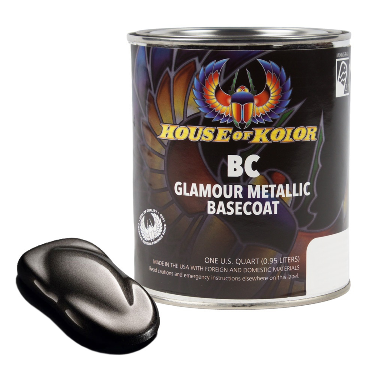 House Of Kolor SHIMRIN C2C-BC03-Q01 C2C Glamour Metallics Series Universal Basecoat, 1 qt Can, Galaxy Gray