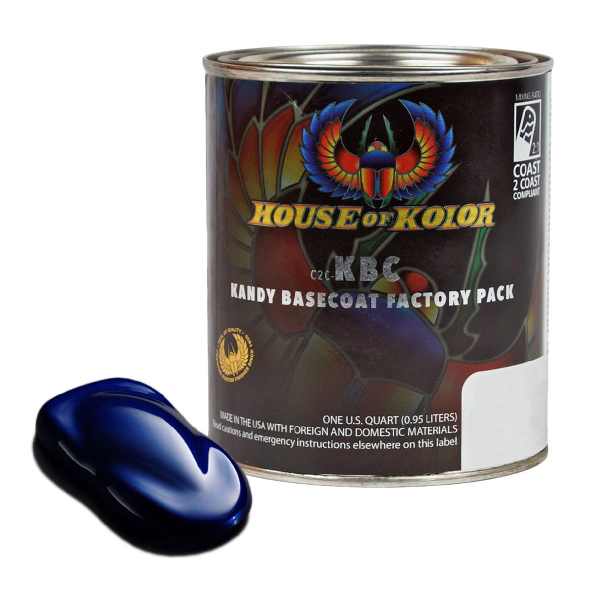 House Of Kolor SHIMRIN C2C-KBC04-Q01 C2C Kandy Series Universal Basecoat, 1 qt Can, Oriental Blue