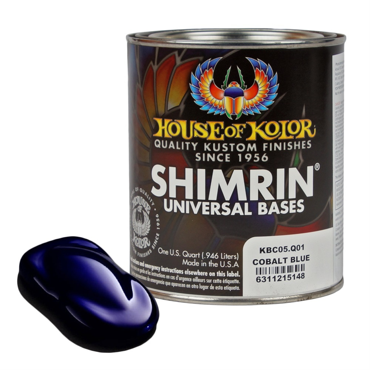 House Of Kolor SHIMRIN C2C-KBC05-Q01 C2C Kandy Series Universal Basecoat, 1 qt Can, Cobalt Blue