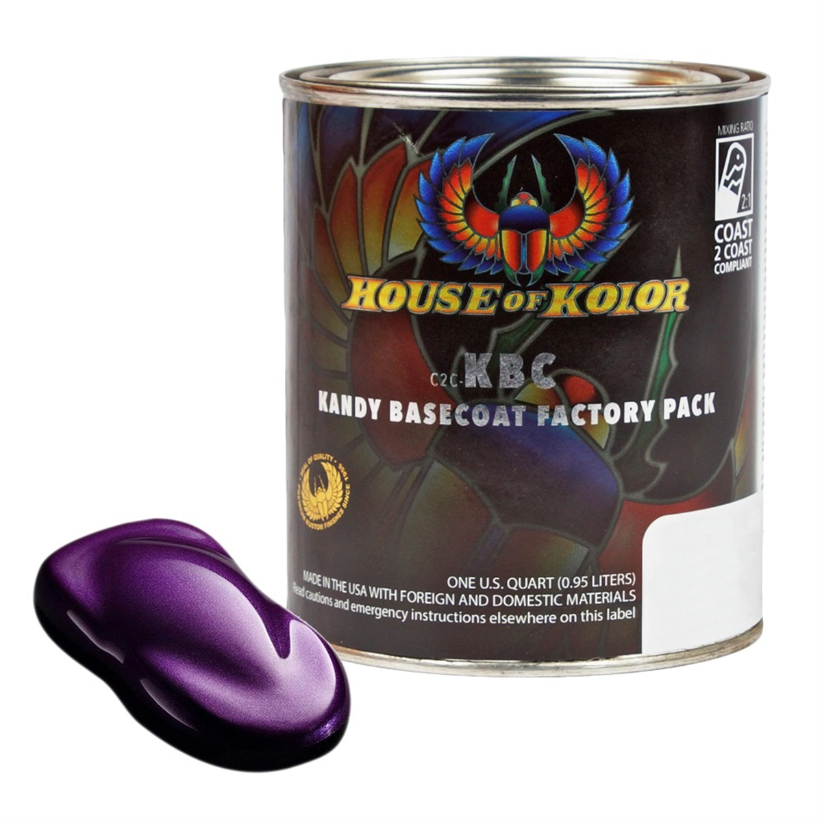 House Of Kolor SHIMRIN C2C-KBC10-Q01 C2C Kandy Series Universal Basecoat, 1 qt Can, Purple