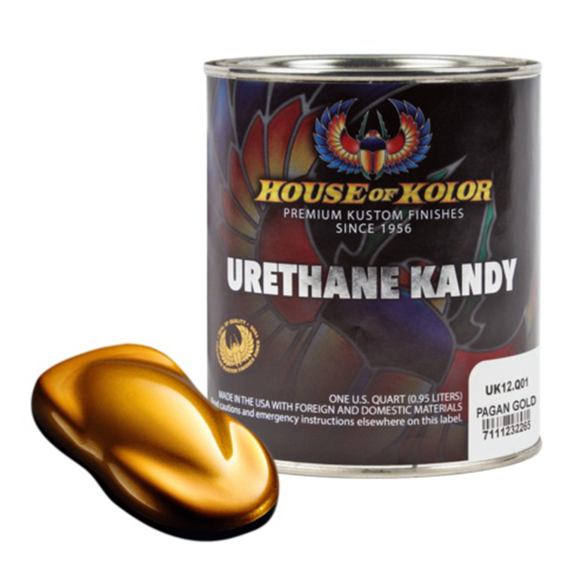 House Of Kolor Kosmic Kolor UK12-Q01 Urethane Enamel Kandy, 1 qt Can, Pagan Gold