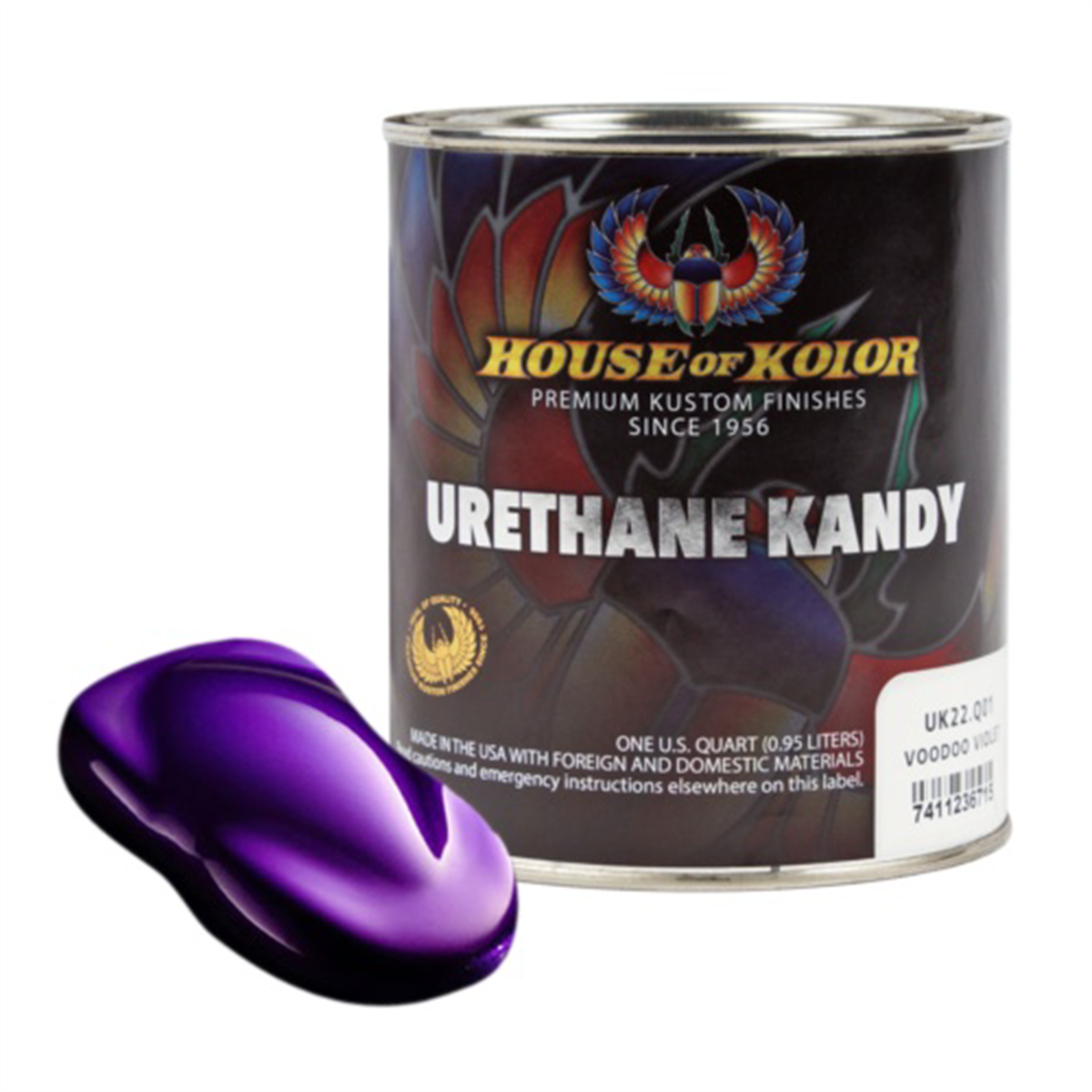 House Of Kolor Kosmic Kolor UK22-Q01 Urethane Enamel Kandy, 1 qt Can, Voodoo Violette