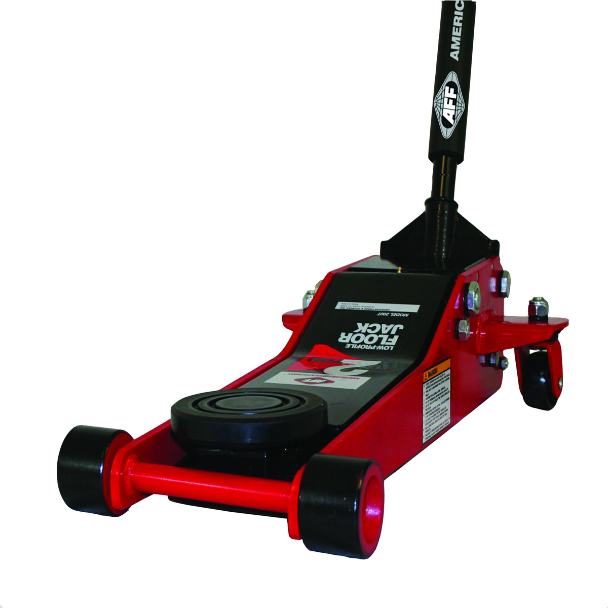 American Forge & Foundry Service Jack - 2 Ton Capacity - Double Pump - Short Chassis - Low Profile - 1 pc Handle - 2.75" Min H to 20" Max H - Heavy Duty