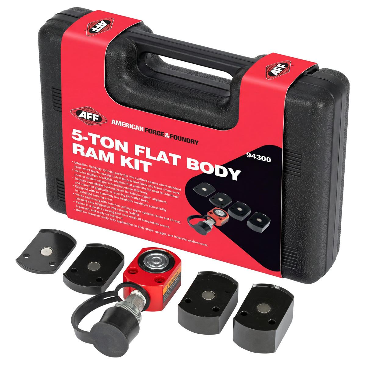 American Forge & Foundry 5-ton Flat Body Ram Kit with Magnetic Adapters