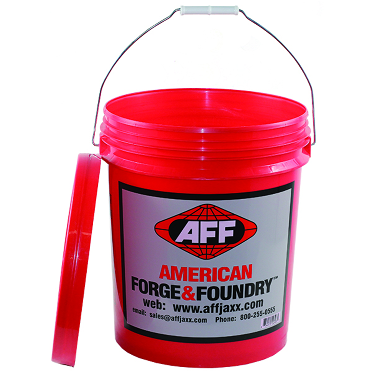 American Forge & Foundry Plastic Bucket with Lid - 5 Gallon - Heavy Duty - Red