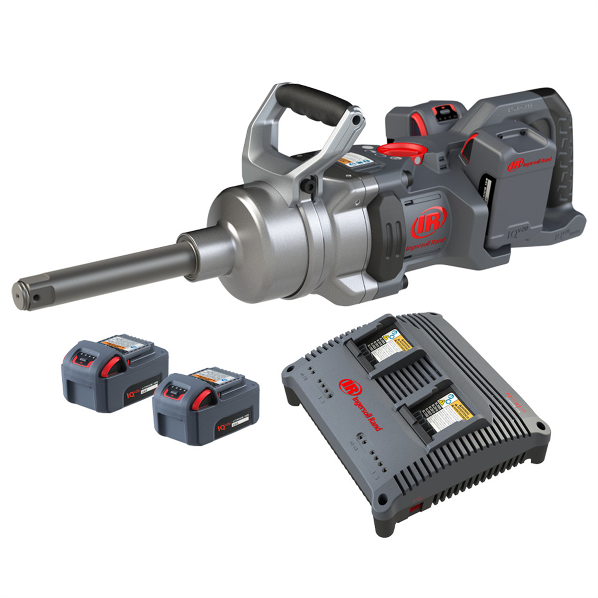 Ingersoll Rand 1" 20V Cordless Forward Torque Limited Impact Wrench 4 Battery Kit, 6" Ext Anvil