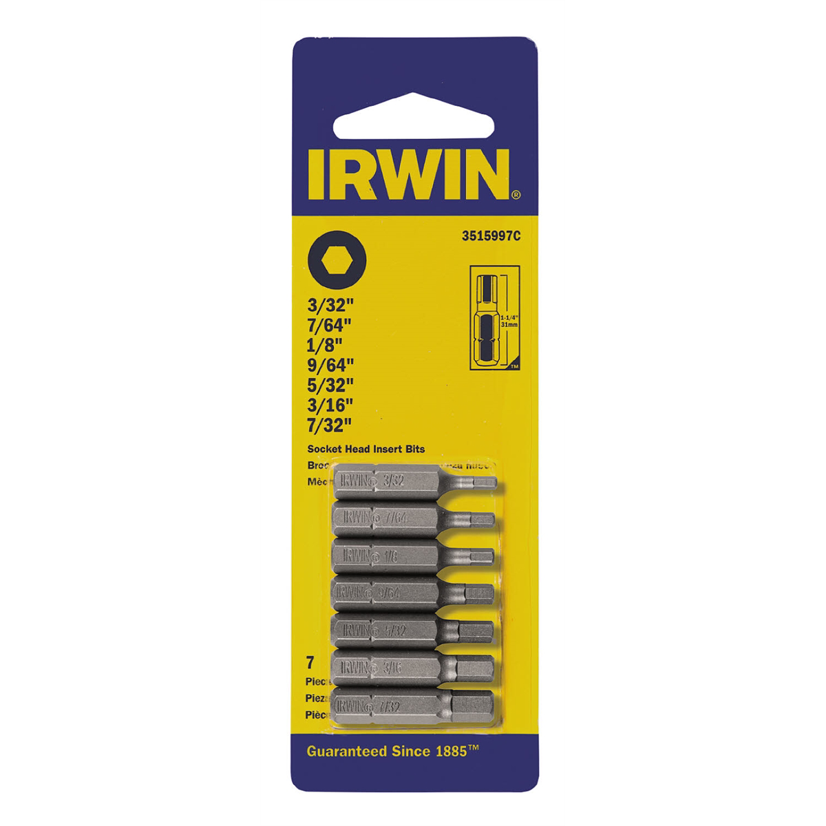Irwin Industrial 1-1/4in 7pc 3/32" thru 1-1/4"