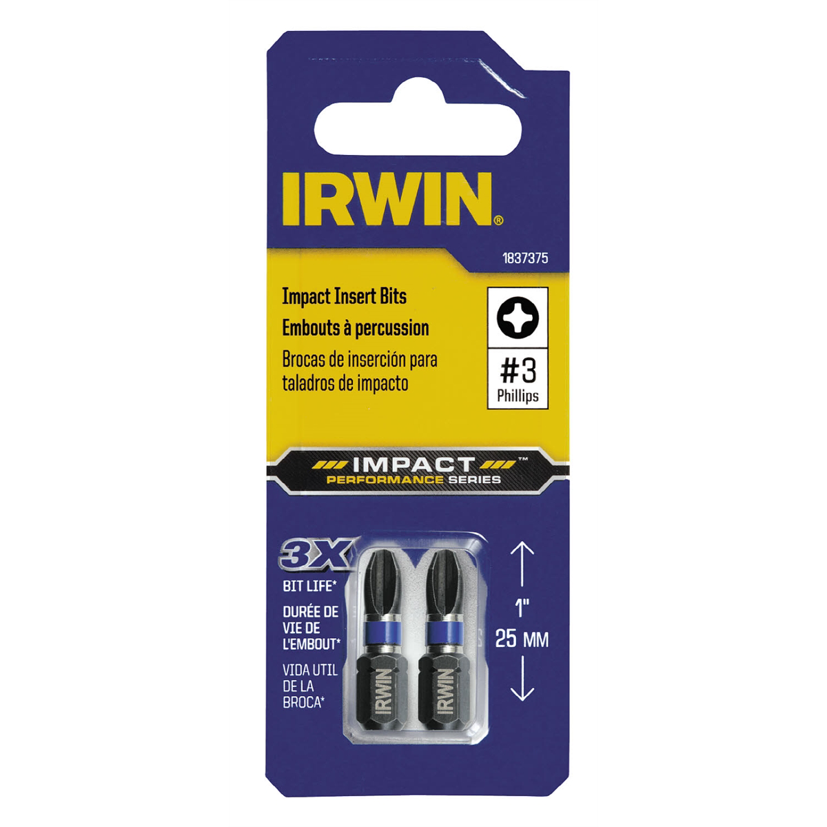 Irwin Industrial Insert Impact Bit No. 3PH x 1OAL