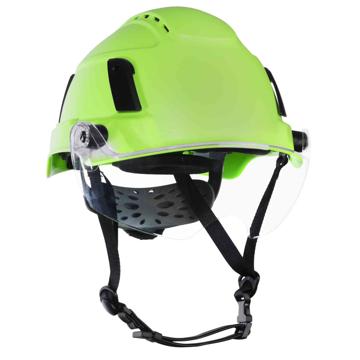 Jackson Safety Safety Helmet - Xs2-550v Series - Type 2+ - Vented - With Flip-up Visor - Hi-vis Green
