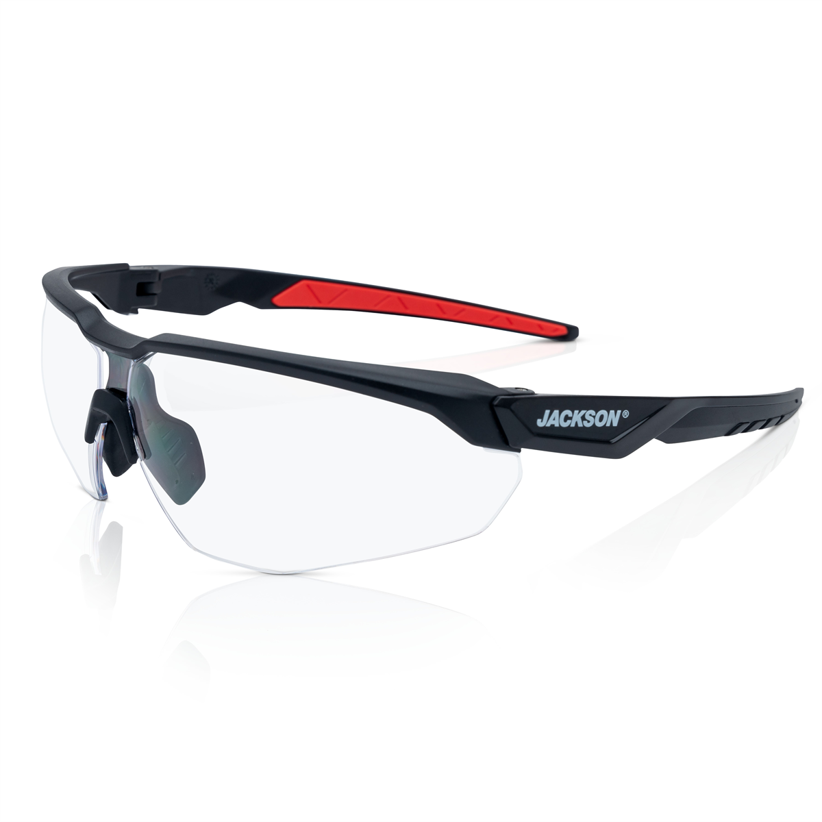 Jackson Safety Safety Glasses - HyperGuard H-Series - Clear Lens - Black Half Frame - Hardcoat Anti-Scratch