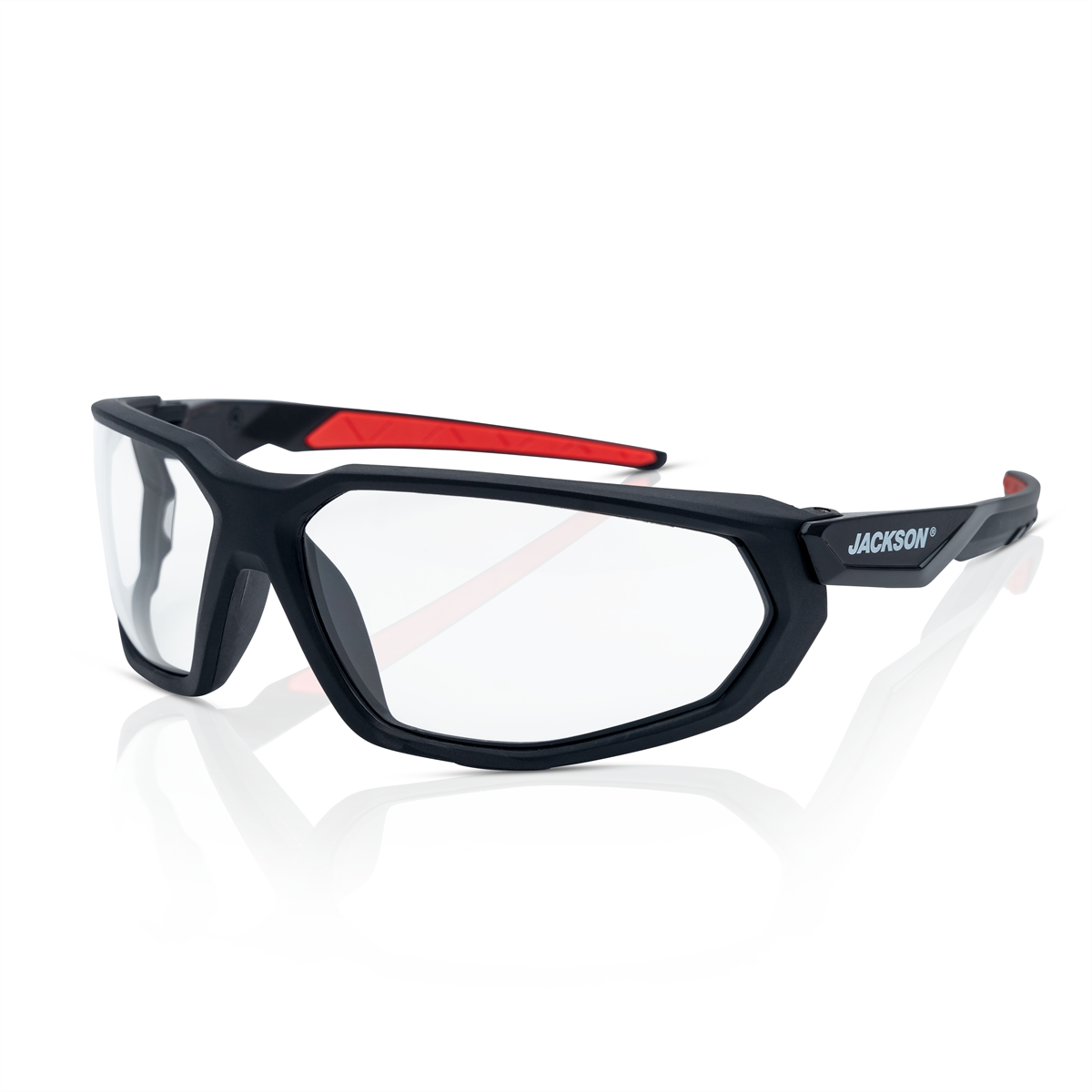 Jackson Safety Safety Glasses - HyperGuard F-Series - Clear Lens - Black Full Frame - Hardcoat Anti-Scratch