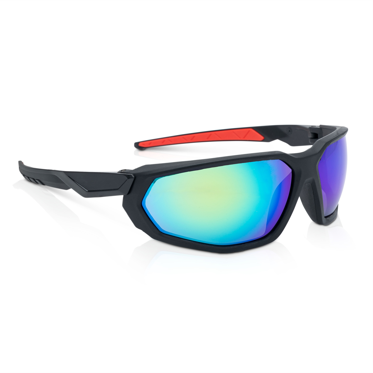 Jackson Safety Safety Glasses - HyperGuard F-Series - Blue/Green Mirror Lens - Black Full Frame - Hardcoat Anti-Scratch