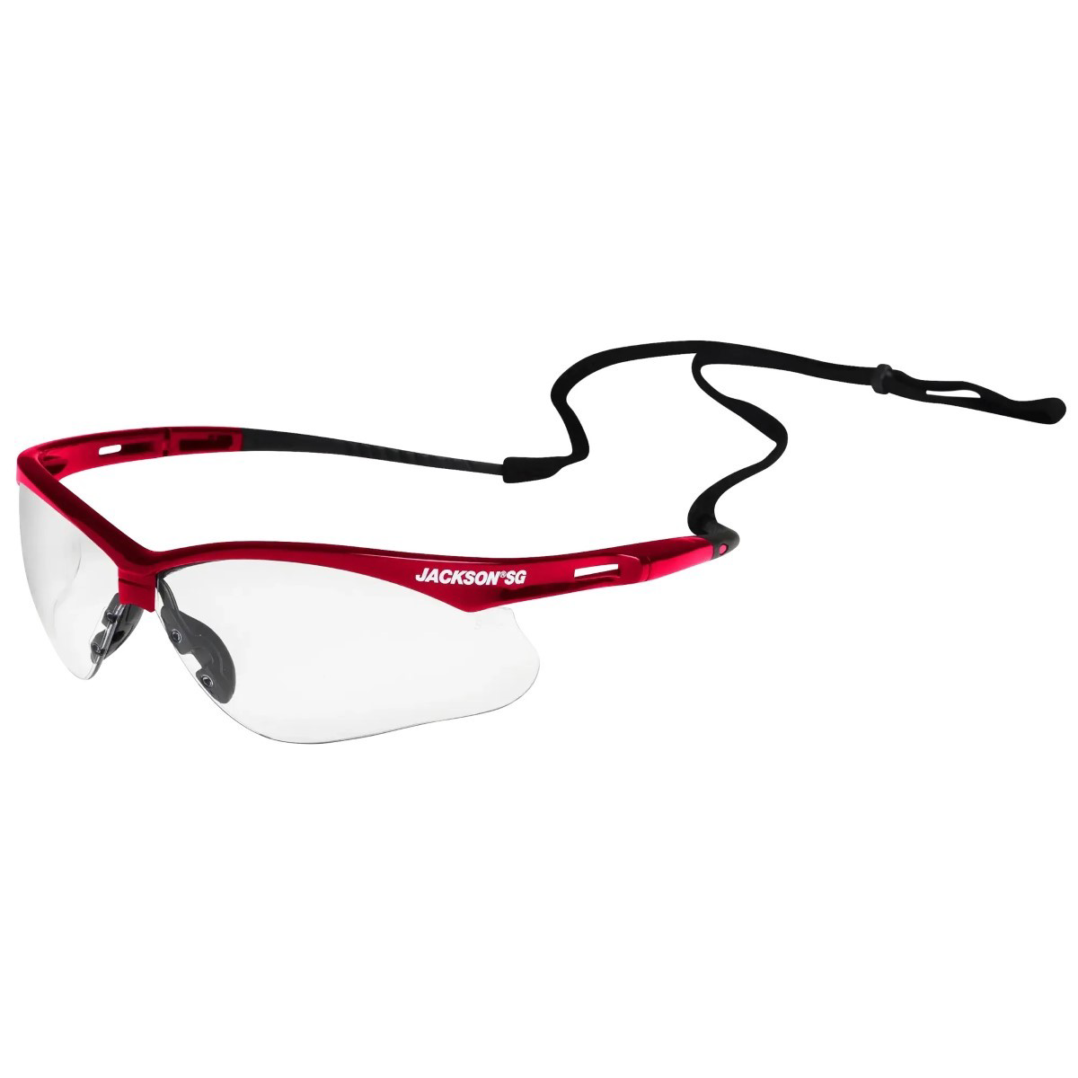 Jackson Safety Safety Glasses - SG Series - Clear Lens - Red Frame - STA-CLEAR Anti-Fog