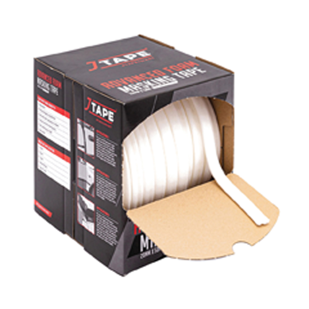 JTAPE Unlimited 1011.2050 Advanced Foam Masking Tape, 50 m L x 20 mm W x 9 mm THK, White