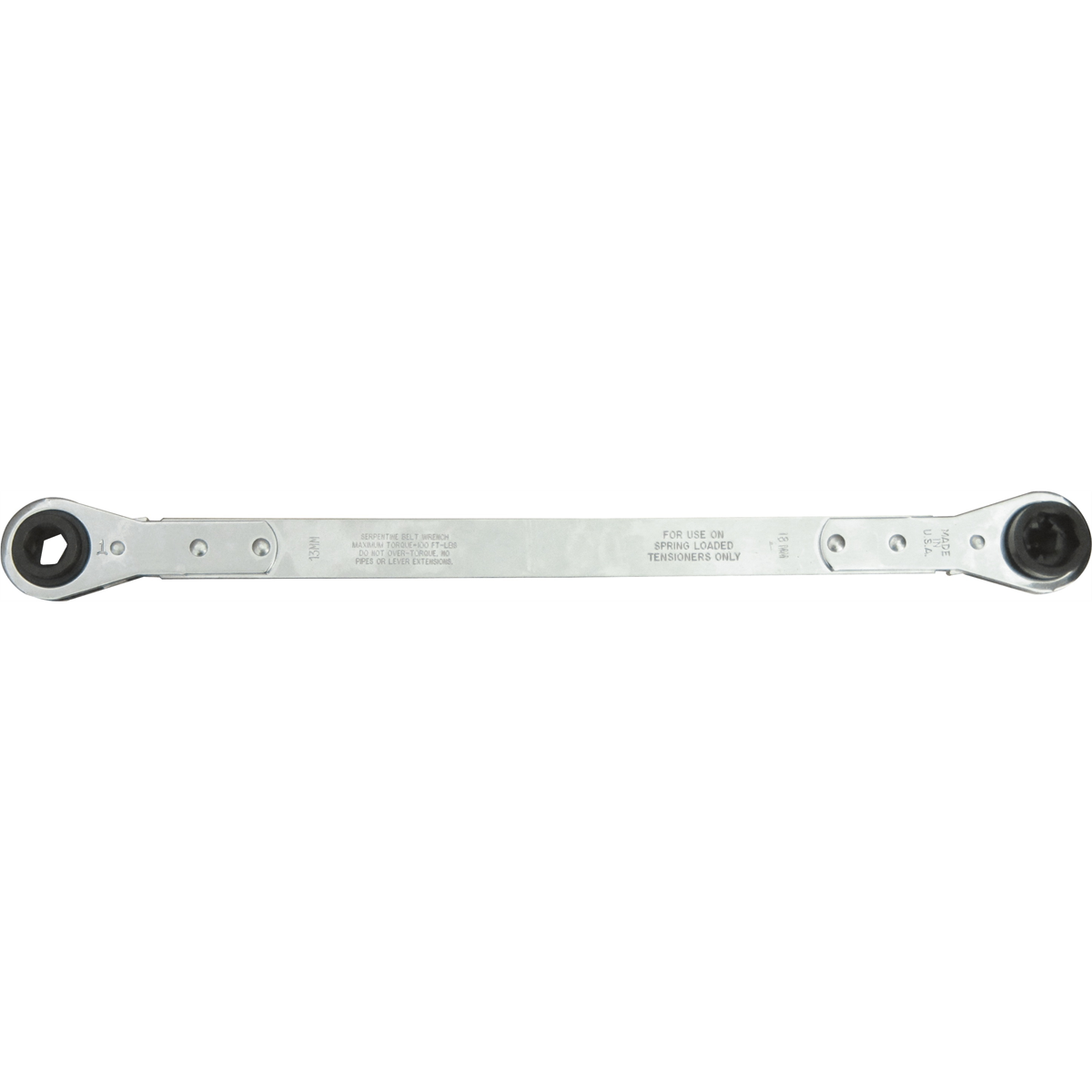 Lang Tools (Kastar) 8585 - Ratcheting Serpentine Belt Wrench 13mm x 14mm 6-pt. x 18mm 6-pt. x 1/2" male square