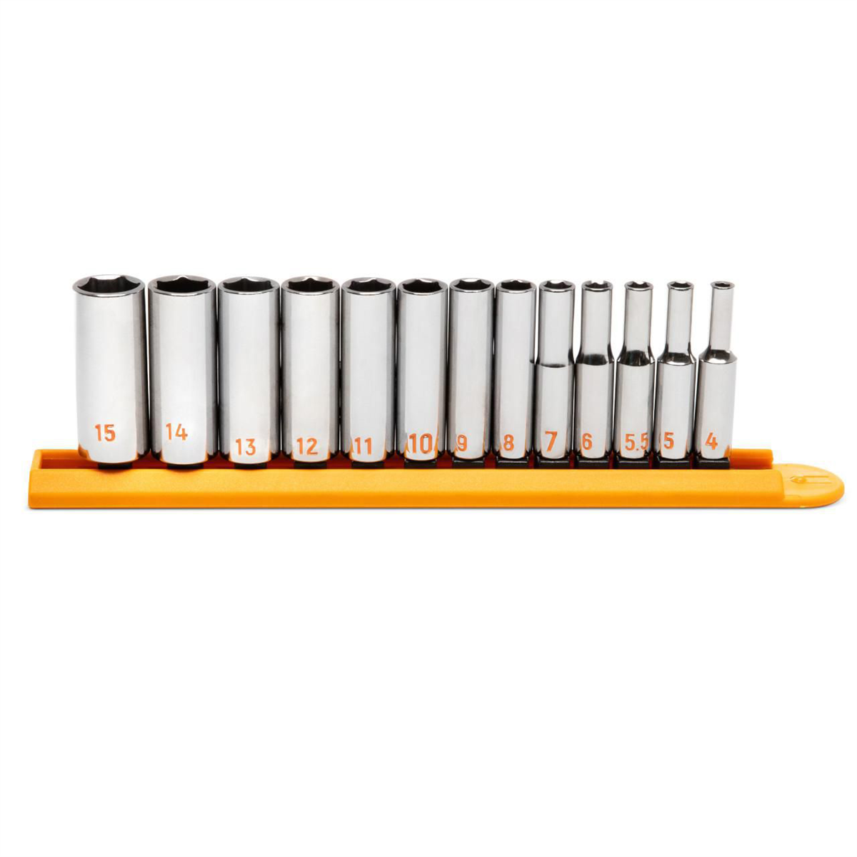 GEARWRENCH 13 Piece 1/4" Drive 6 Point Metric Hi-Viz Deep Socket Set