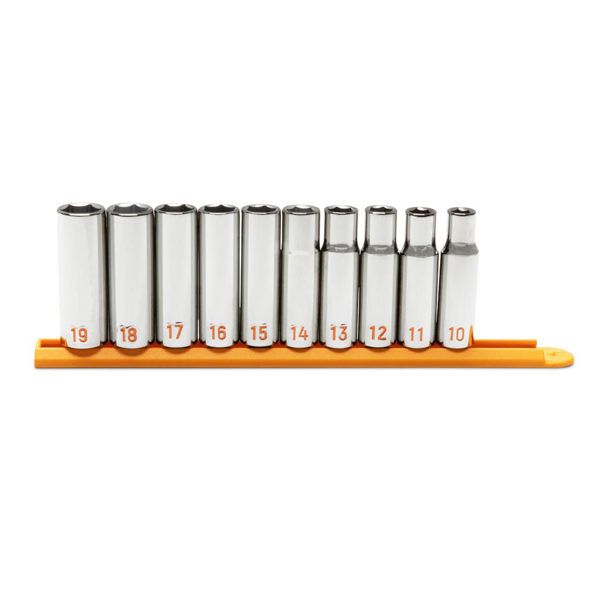 Gearwrench 10 Piece 1/2" Drive 6 Point Metric Hi-viz Deep Socket Set