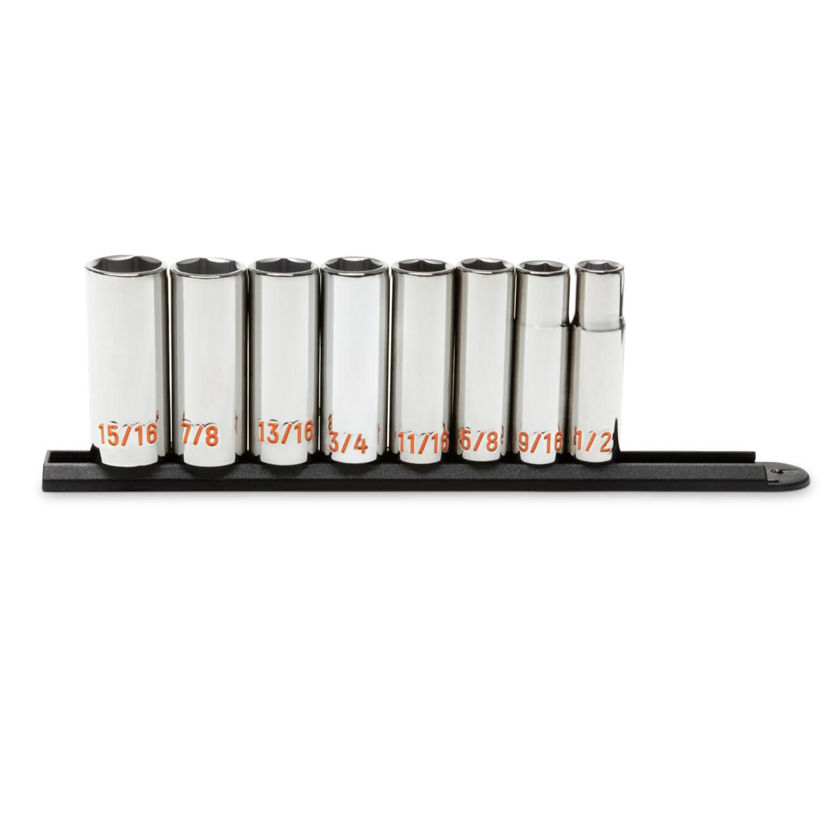 Gearwrench 8 Piece 1/2" Drive 6 Point Sae Hi-viz Deep Socket Set