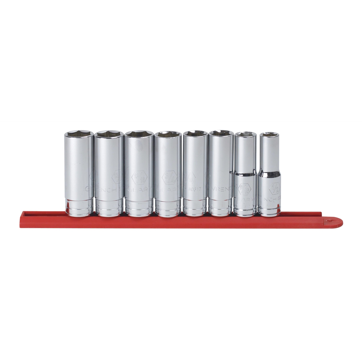 Gearwrench 8 Piece 1/2 Inch Drive 6 Point Deep Sae Socket Set