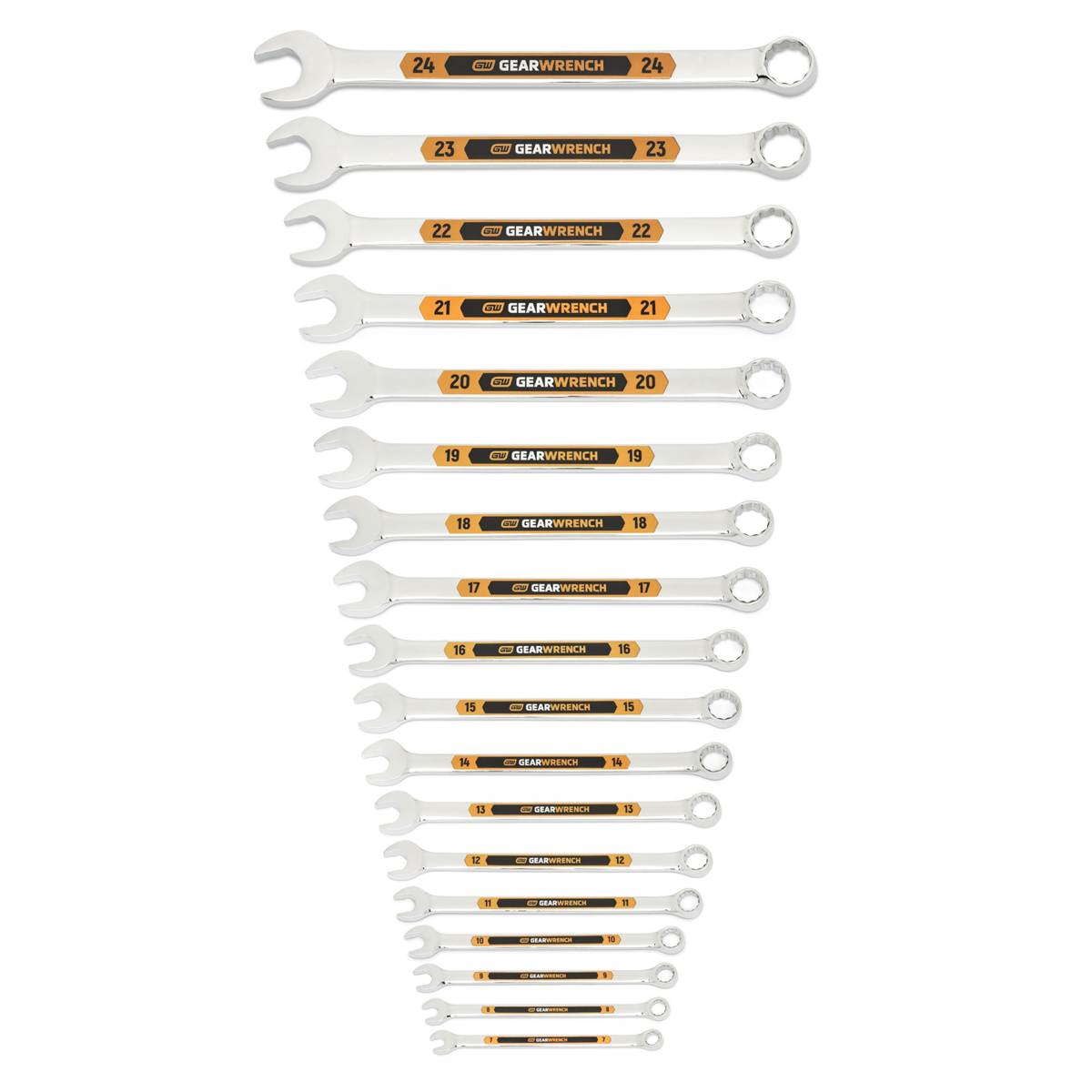 Gearwrench 18 Piece 12 Point Metric Hi-viz Long Pattern Combination Wrench Set